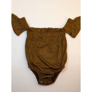 Baileys Blossom Brown Suede Off the Shoulder Romper 18-24mths